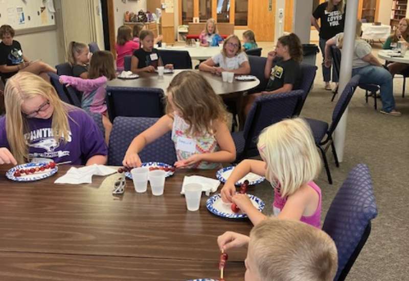 Kids participate in vocation bible school 